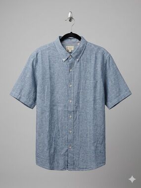 EUC Weatherproof Men's Light Blue Short Sleeve Button-Down Shirt